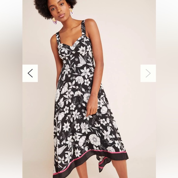 Anthropologie Dresses & Skirts - Anthropologie Maeve Vivienne Maxi Dress Black and White Floral Size 4